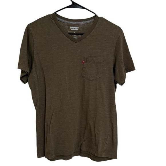 Levi's Other - Levi’s Olive Green V Neck Pocket Tee Men’s Size Medium